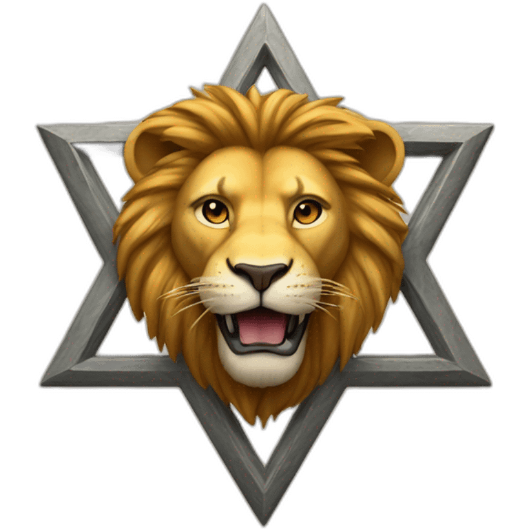 arms lion head inside a Star of David emoji