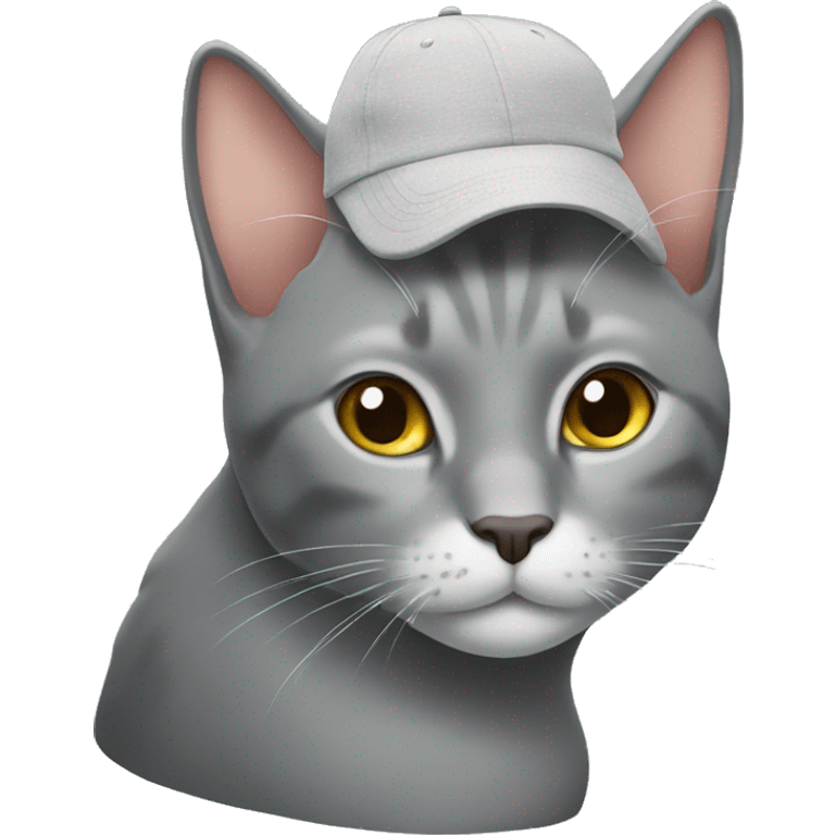 Grey cat put shoe on his head emoji