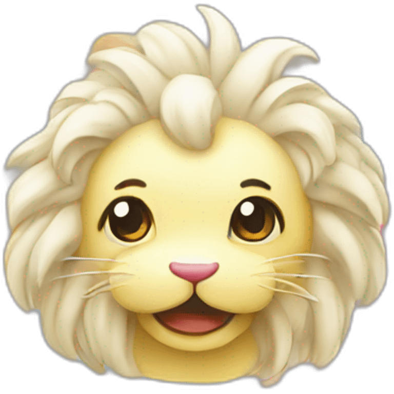 cute merlion face in rainbow emoji