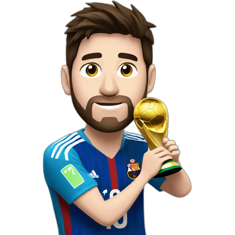 Messi con la copa del mundo emoji