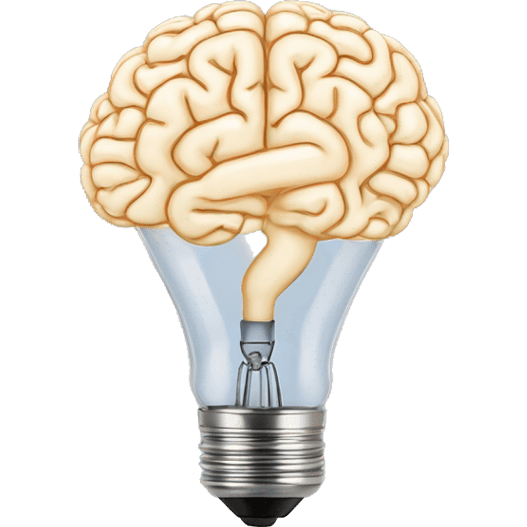 the human brain shaped idea lightbulb emoji