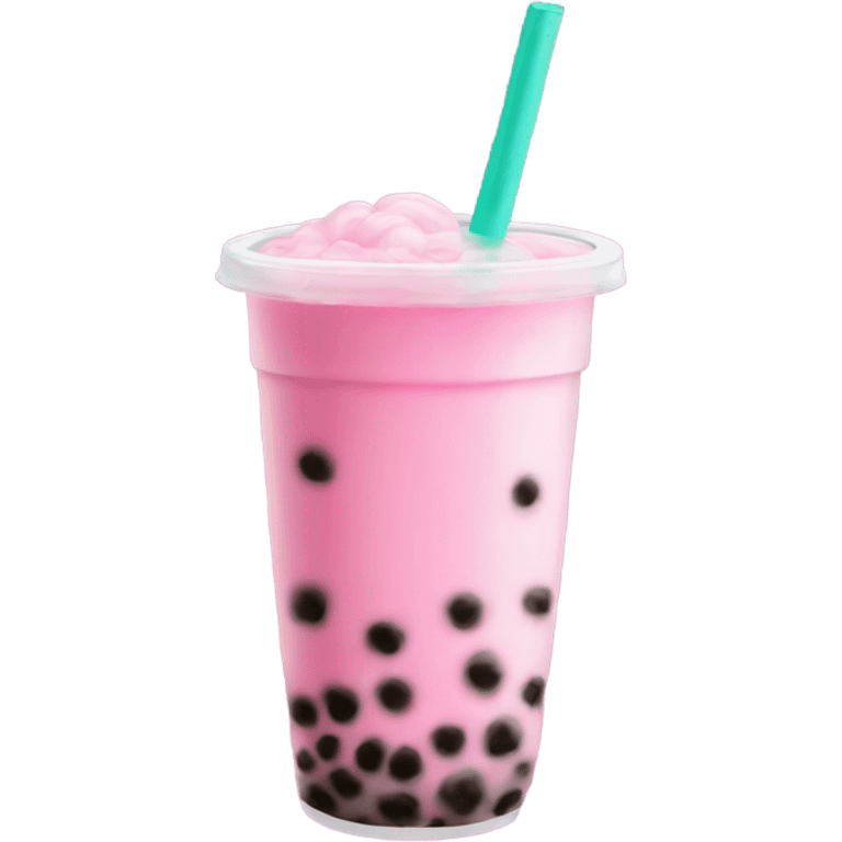 Pink boba tea realistic  emoji