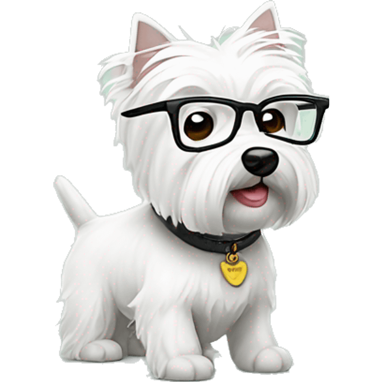 west highland white terrier with glasses emoji