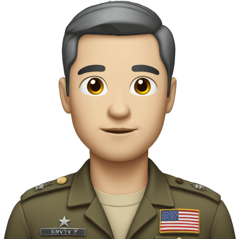 Veteran with pale skin and black hair emoji