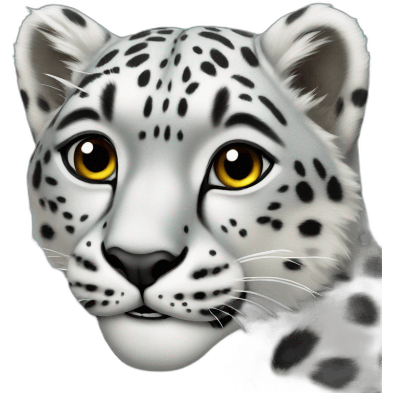 two snow leopard friends emoji