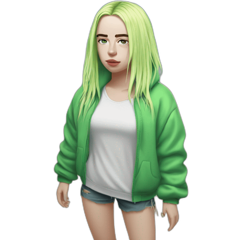 Billie Eilish at beach emoji