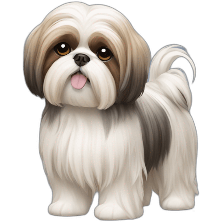 Dog Shih Tzu with long wool full-height  emoji