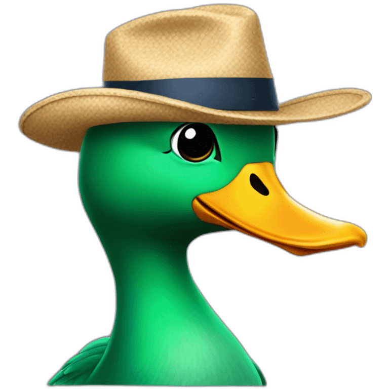 Canard avec un chapeau  emoji