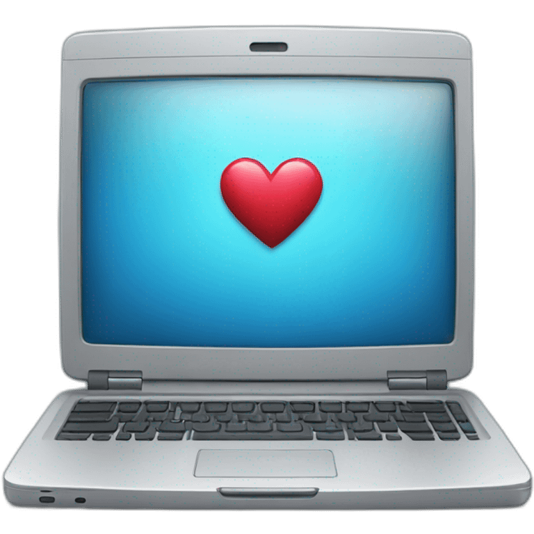 laptop with a heart in the monitor emoji