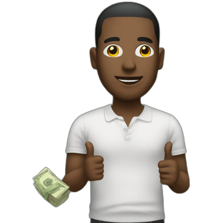 Scammer with money emoji