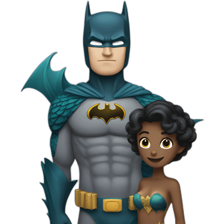 Batman with a dark marmaid emoji