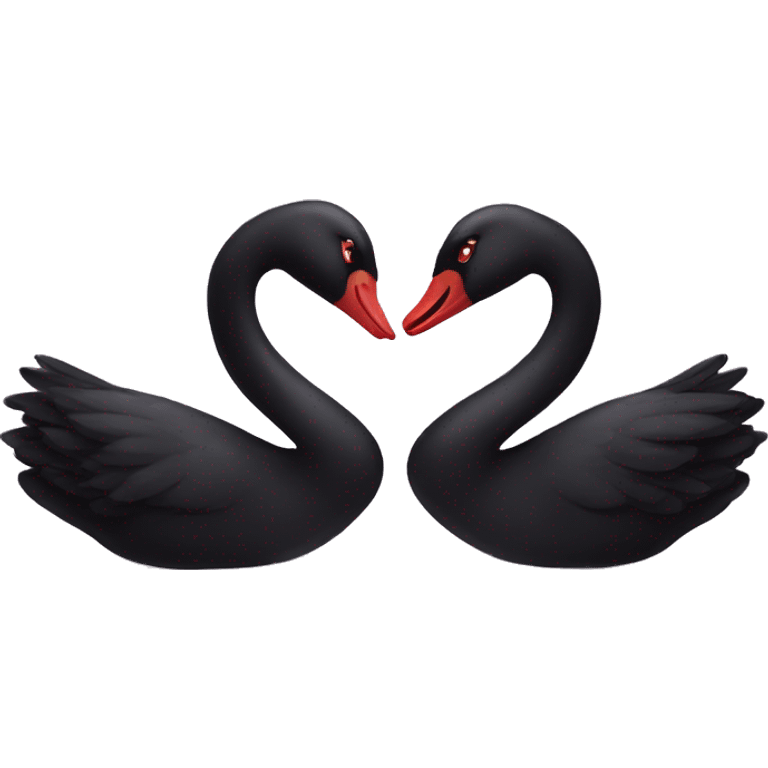 Two black swans hug emoji