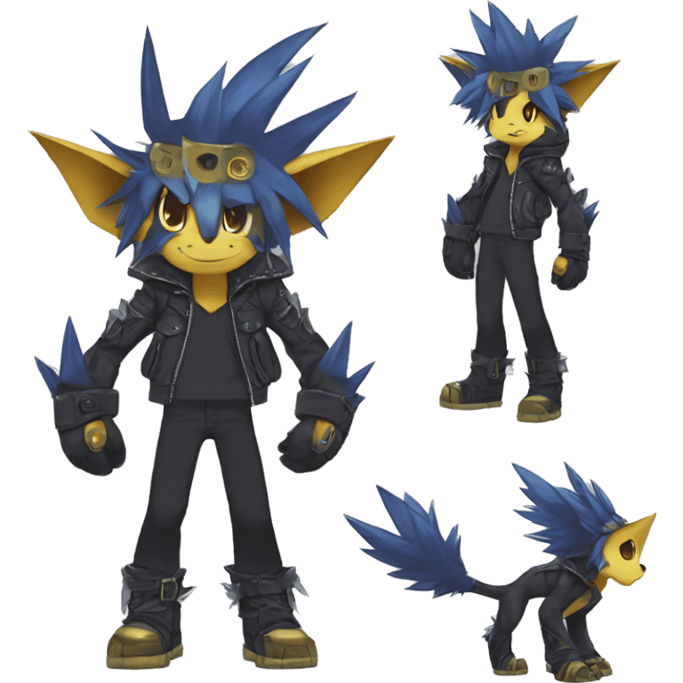 cute cool edgy sharp punk Digimon-Fakemon-animal full body emoji