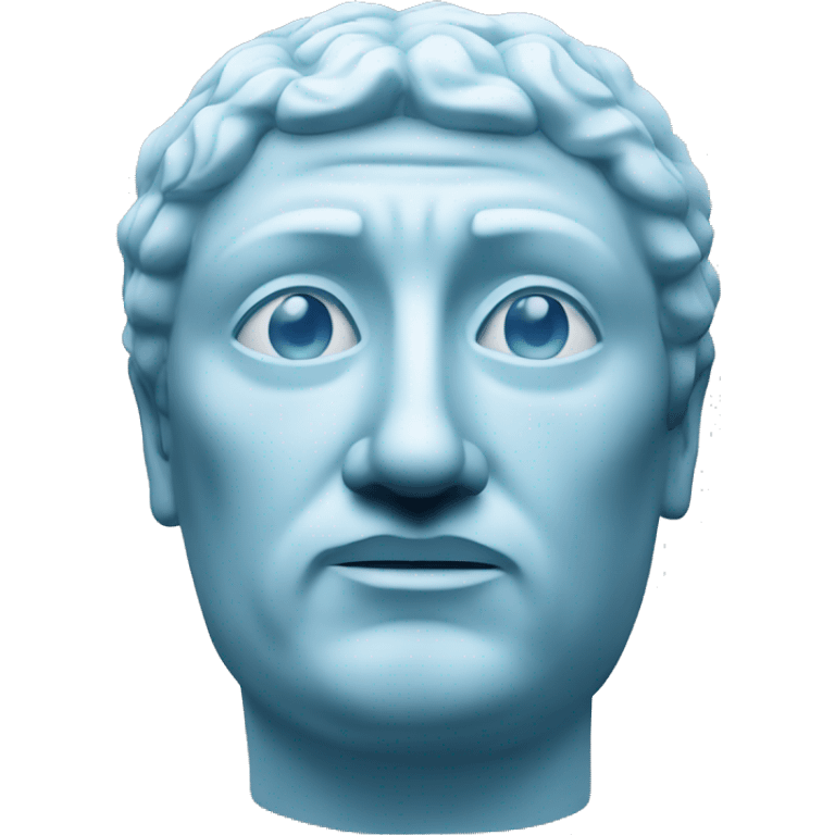 light blue stoic ancient statue head emoji