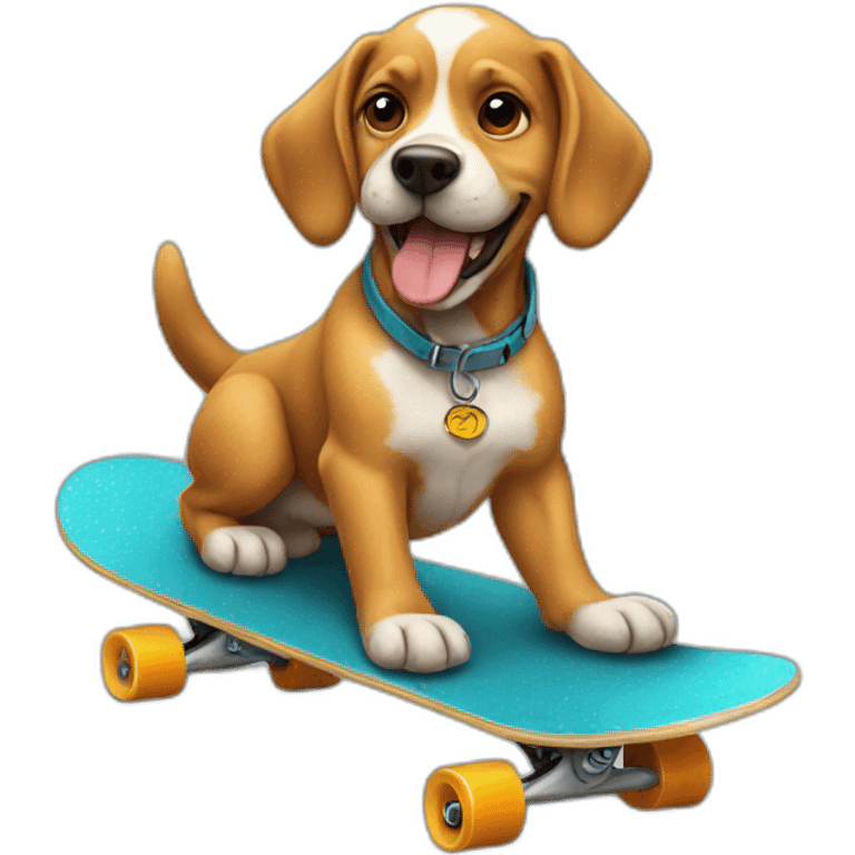 Dog on skateboard emoji