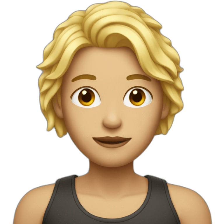 dieu avec cheveux court et blond emoji