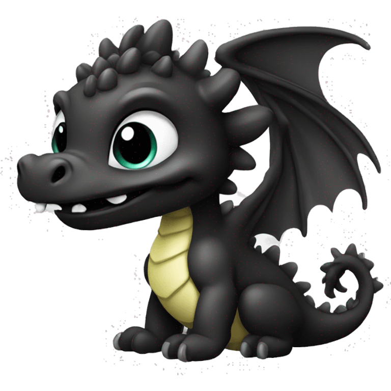 cute dragon in black color emoji