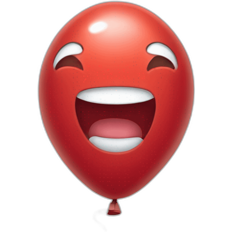 Happy Red ballon with white eyes emoji