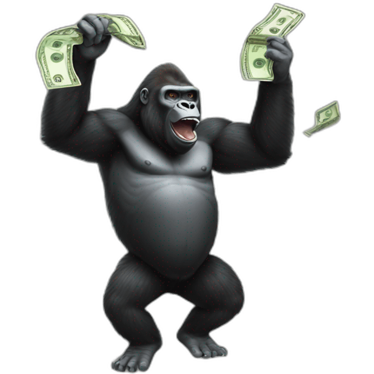 gorilla throwing money emoji