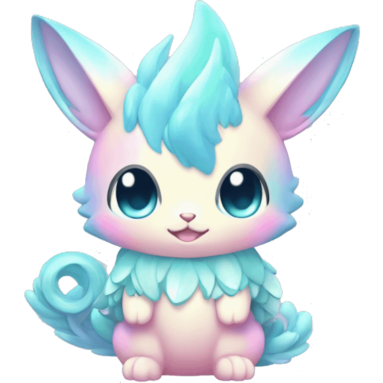 Shiny Shy Cool Sparkly Colorful Pastel beautiful fantasy Kawaii Ethereal Sona Fakemon-animal Full Body emoji