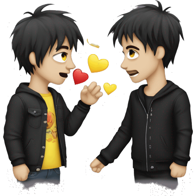 emo boys gay kissing  emoji