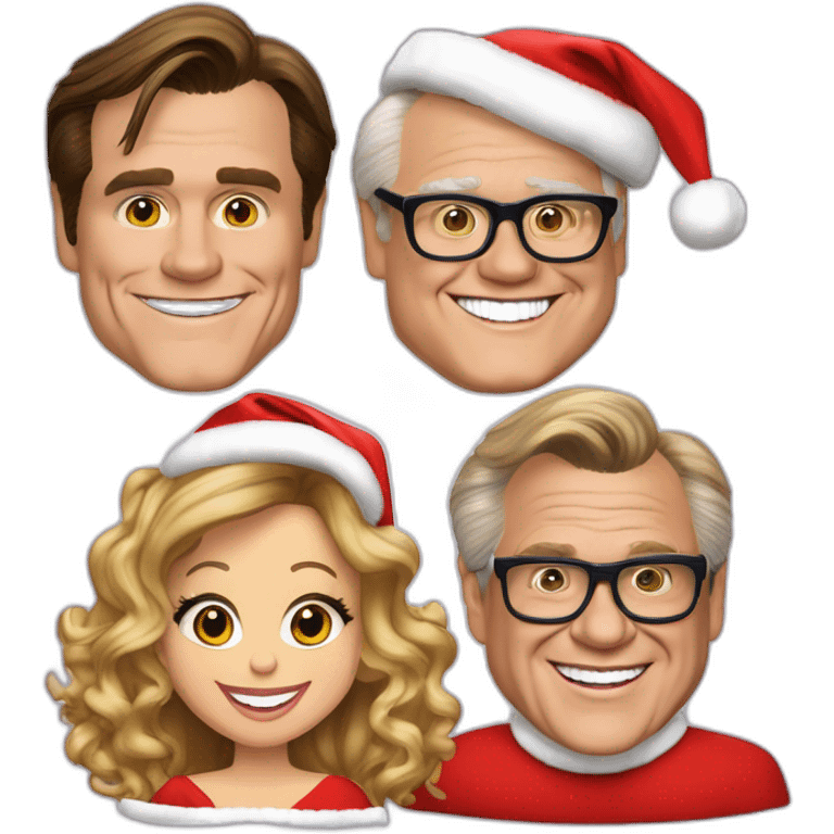 Jim Carrey, Mariah Carey, and Drew Carey Merry Christmas emoji