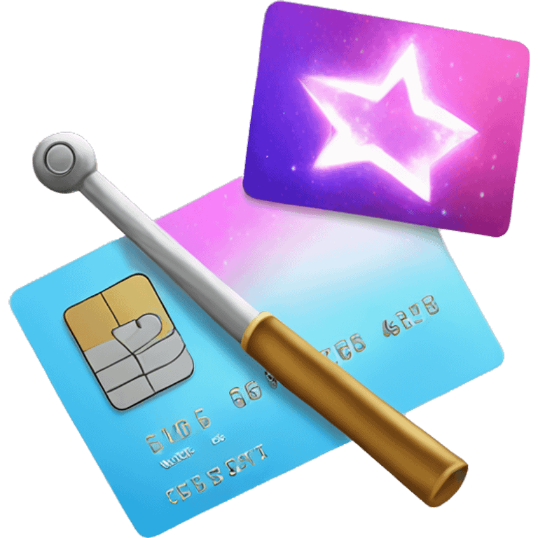 credit card and magic wand emoji