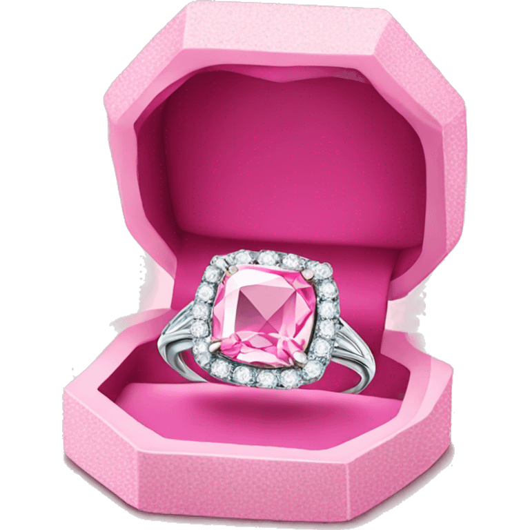 diamond ring in pink a box emoji