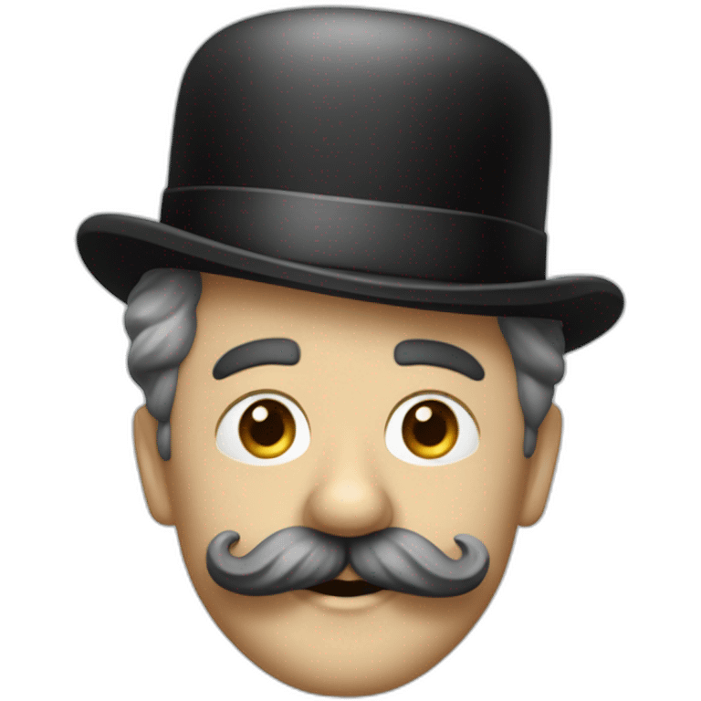 Charlie Chaplin sans chapeau avec une petite moustache carré emoji