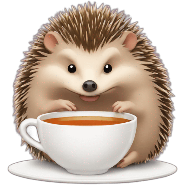 Hedgehog sipping tea emoji