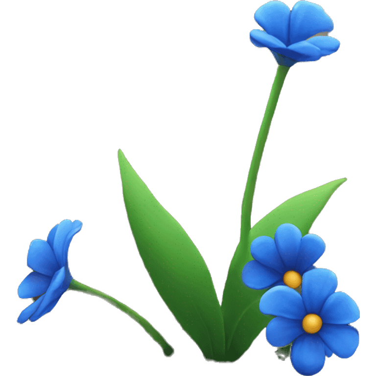 blue flowers sprouting from the ground emoji