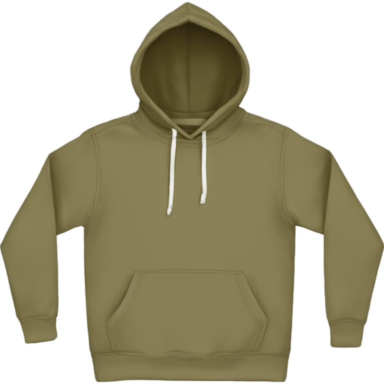 khaki color pullover hoodie no person emoji