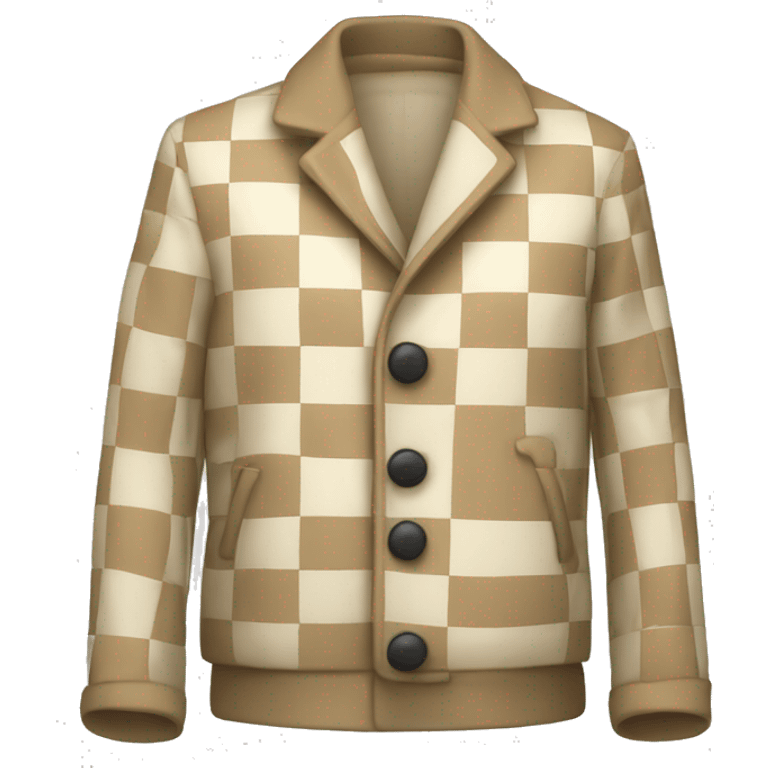 beige and white checkered jacket emoji