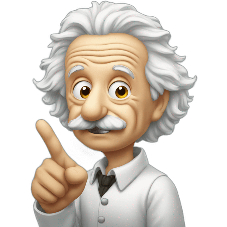 albert einstein pointing to his head emoji