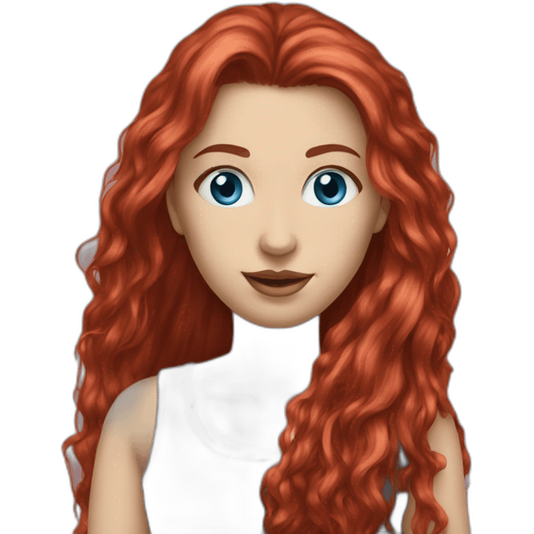 red-long-hair-blue-eyes-metalclothing-lady emoji