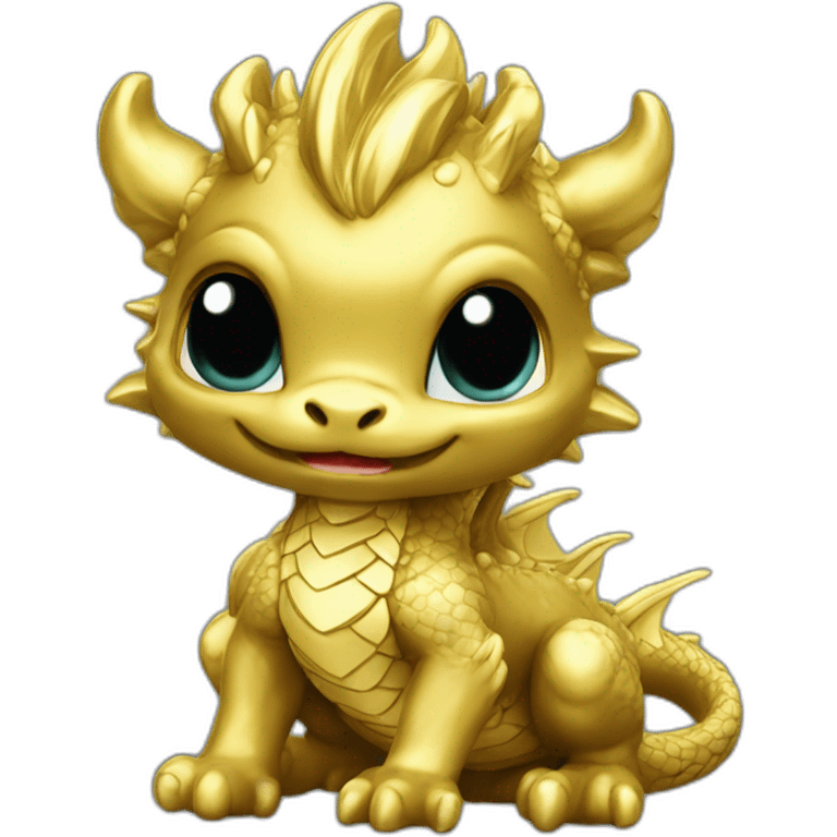 dragon cute BAROQUE gold emoji