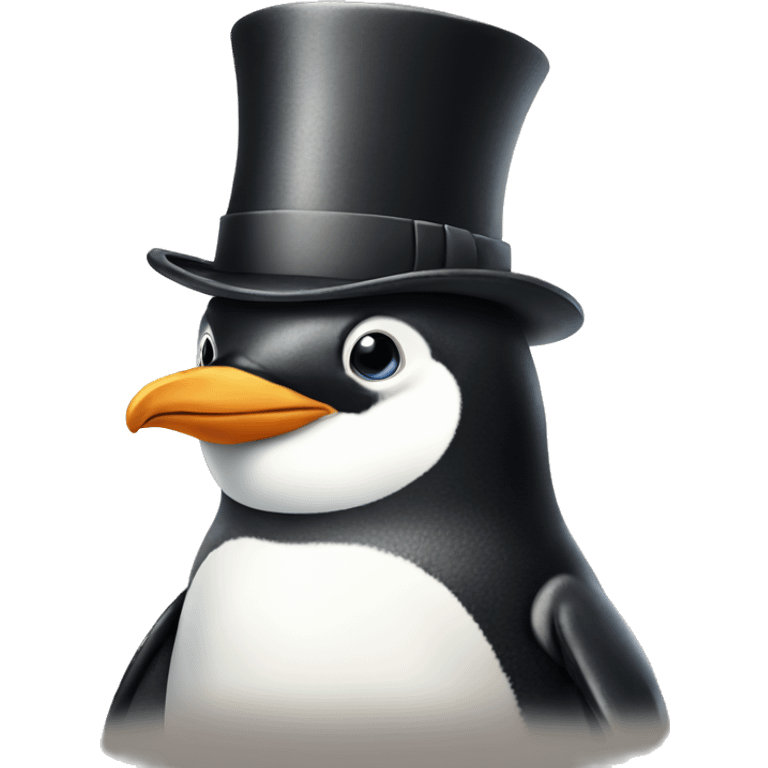 Penguin wearing top hat emoji