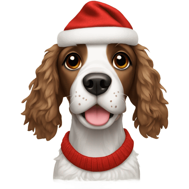 Spaniel wearing a Christmas jumper emoji