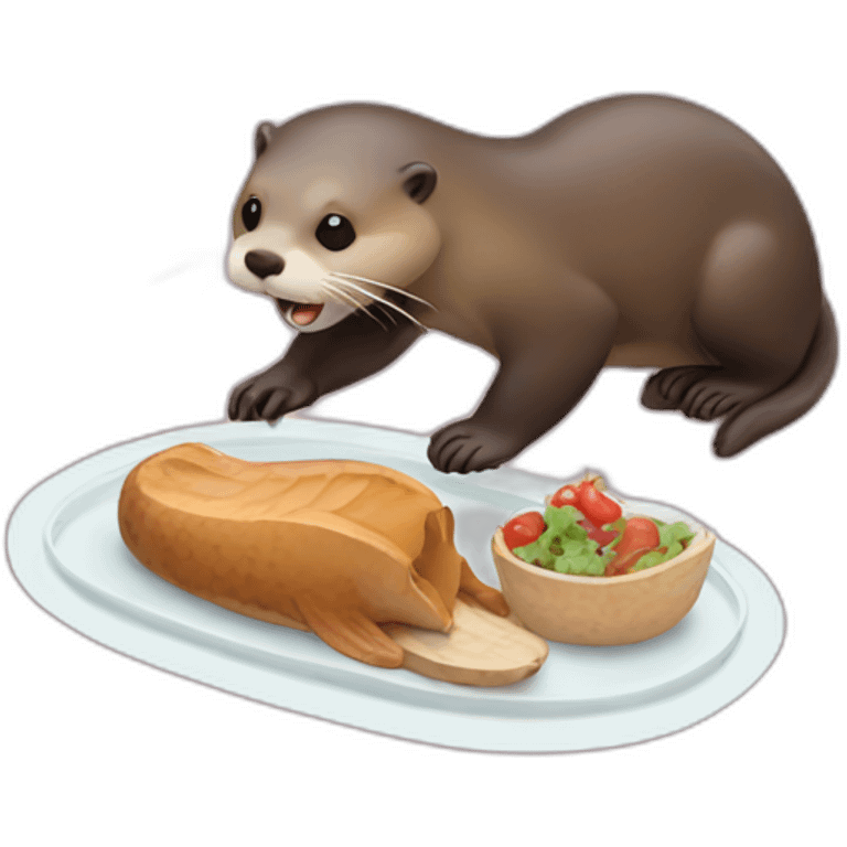 Otter having lunch emoji