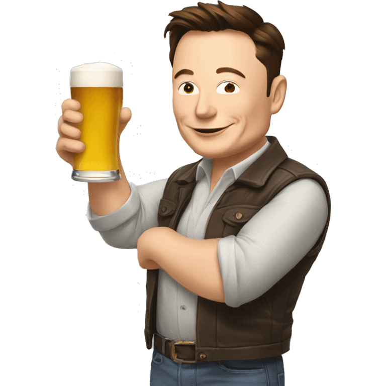 Elon Musk qui boit une bière  emoji