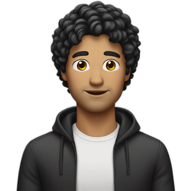 man with wig black haired emoji