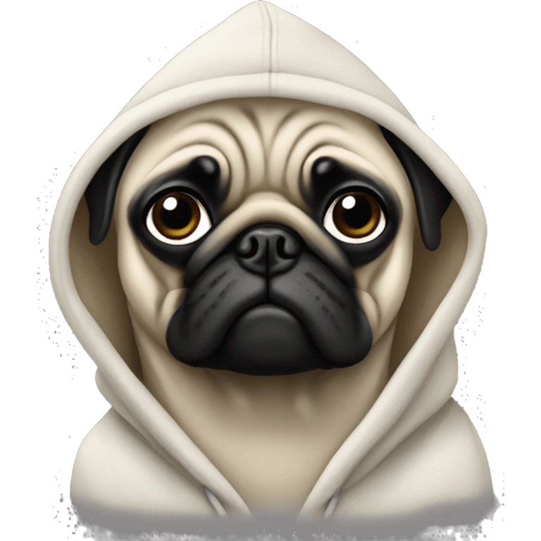 Pug with hoodie emoji