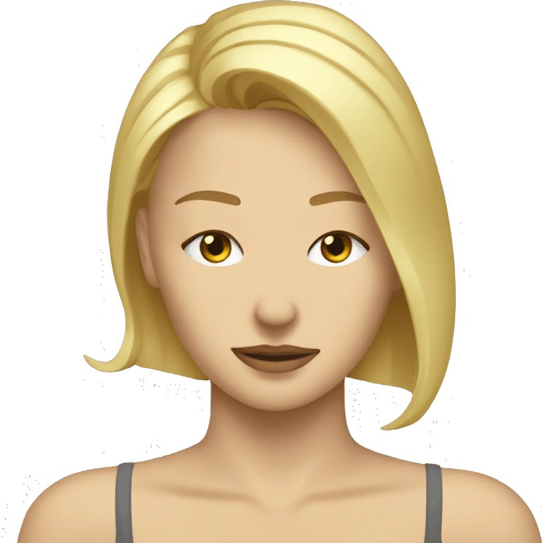 a young blond woman with lying on the floor with face down emoji