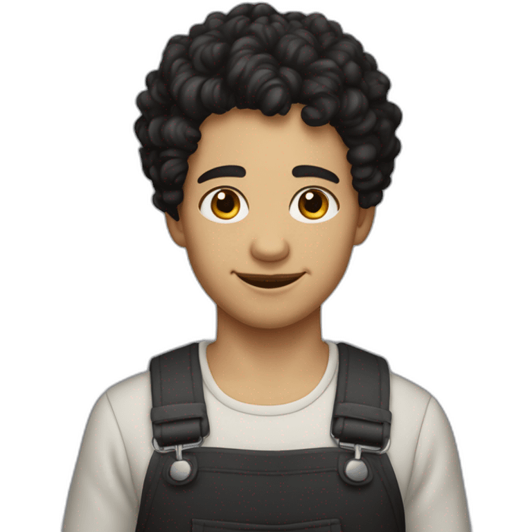 Young cobbler, white skin, black hair, curly hair,short hair, black eyes emoji