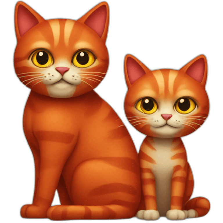 red-cat-and-mummy emoji