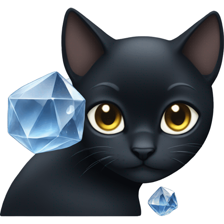 Black cat looking at Cristal’s  emoji