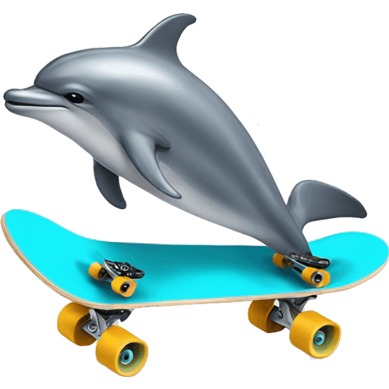 Bottle nose dolphin on a skateboard emoji