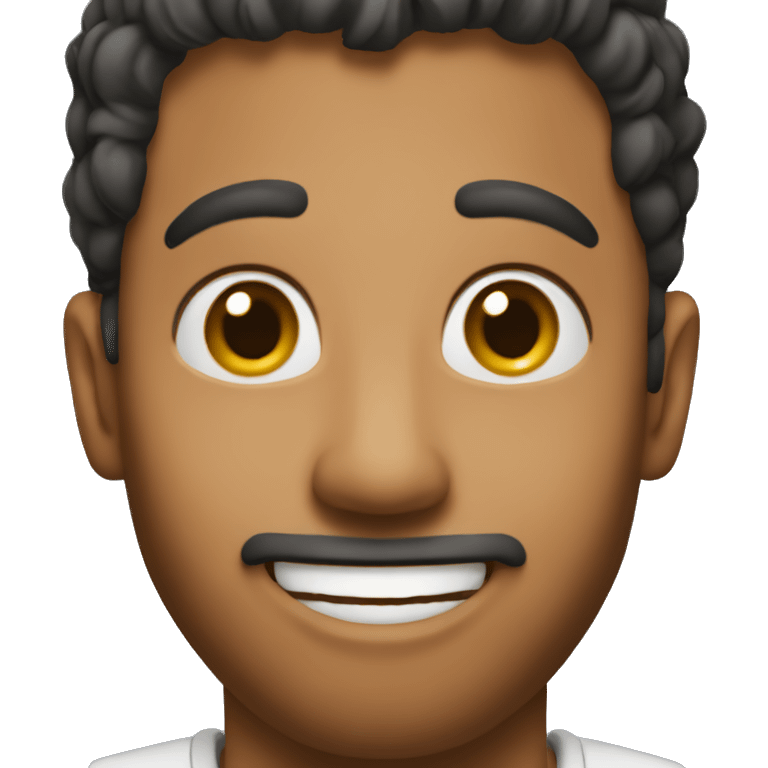 emoji of south asian guy smiling he has no beard and short curly hair emoji