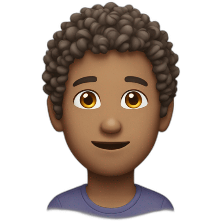 curly guy shows emoji