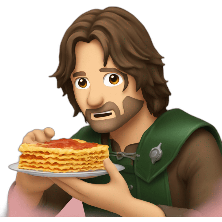 Aragorn eating lasagna  emoji